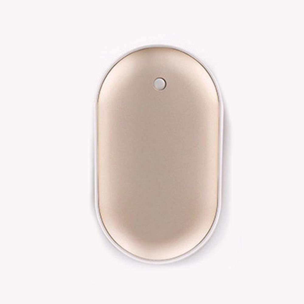 2 In 1 Leuke Usb Oplaadbare Handwarmer En 4000ma Power Bank 5V Mini Draagbare Reizen Handige Lange- leven Pocket Hand Warmer: Goud