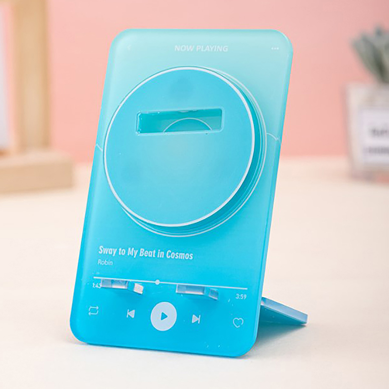 1Pc Color Music Player Acrylic Round Metal Badge Rotate Display Stand Manga Game Fans Souvenir Baji Guzi Holder Desktp Ornament: plum