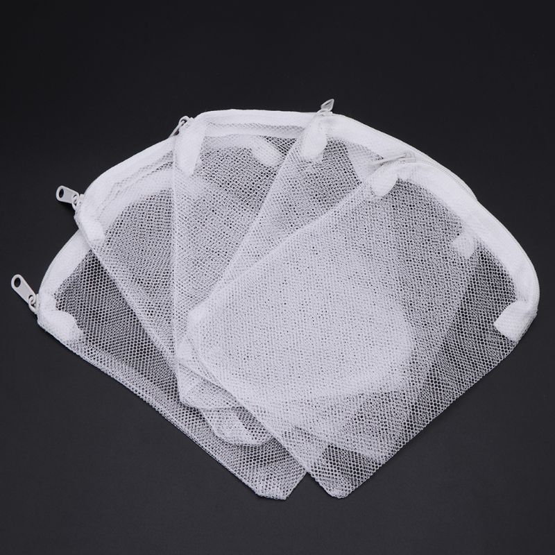 5 Stks/set Aquarium Filter Zak Aquarium Mesh Bag Zipper Net Vijver Voor Bio Bal Actieve Carbon Isolatie Opslag 5 maten