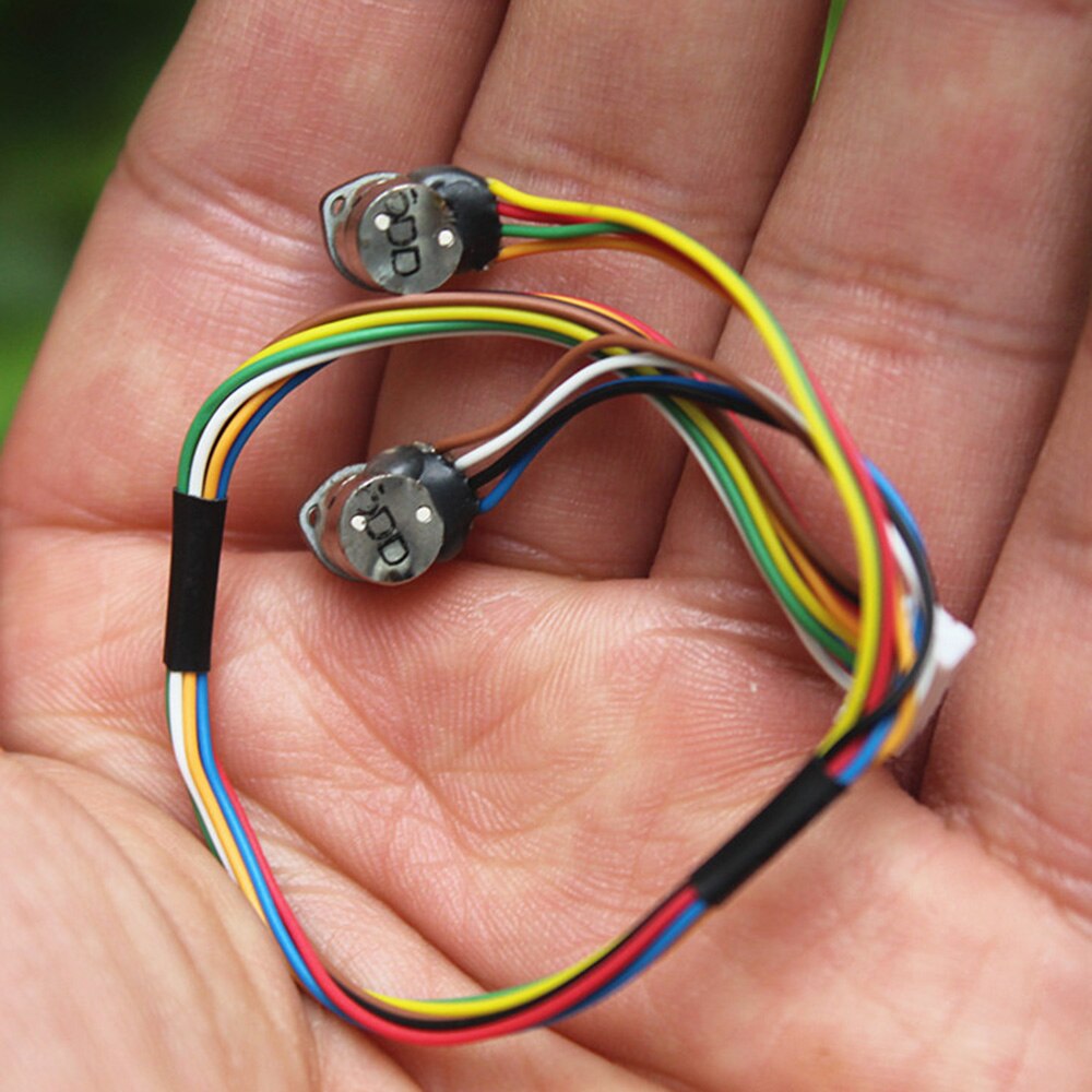 A Pair Micro 6mm Stepper Motors 2-phase 4-wire Stepping Motor 47 Ohm Step Angle 18 Degrees Small Step Motor with 9T 0.2M Gear