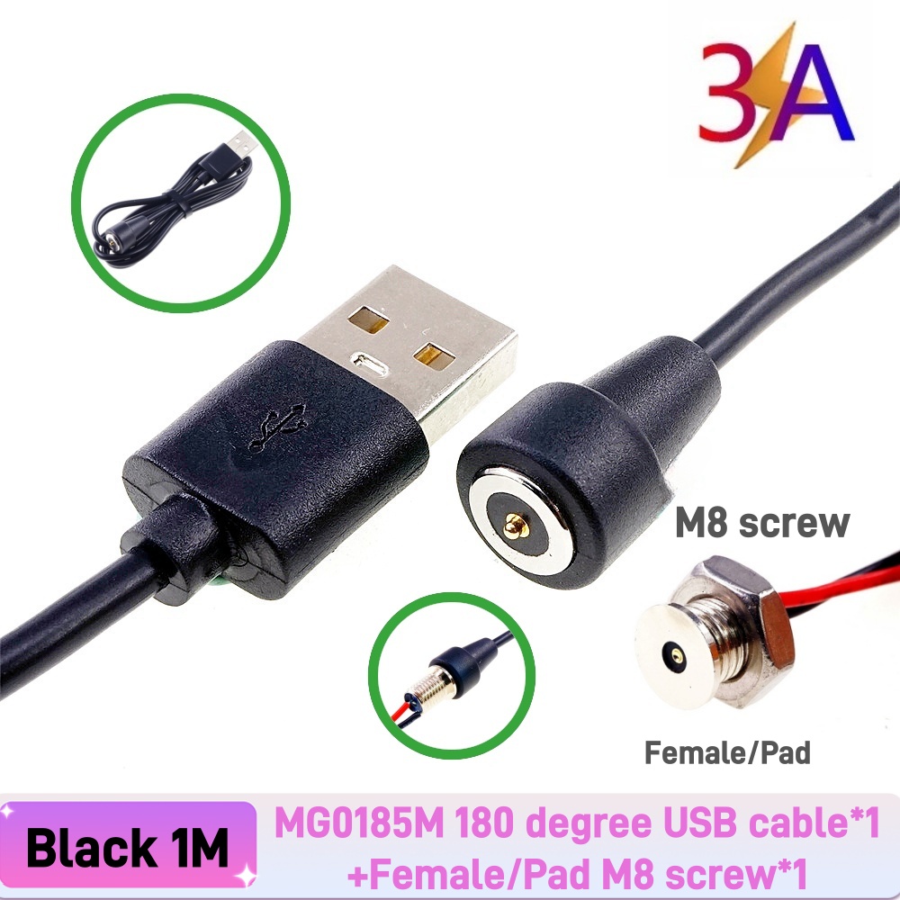 1 Piece Hight Current Pogo Pin Magnetic Connector Spring-Loaded Power Charge Waterproof IPX7 Contact Pad 3A 12V 8.5MM: PURPLE