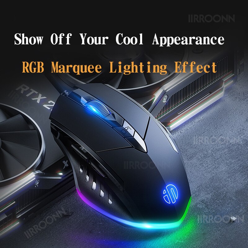 Langallinen hiiri gamer 7200 dpi optinen 6 painike usb hehkuva pelihiiri rgb taustavalolla mykistetty hiiri pelaamiseen kannettava tietokone pc gamer