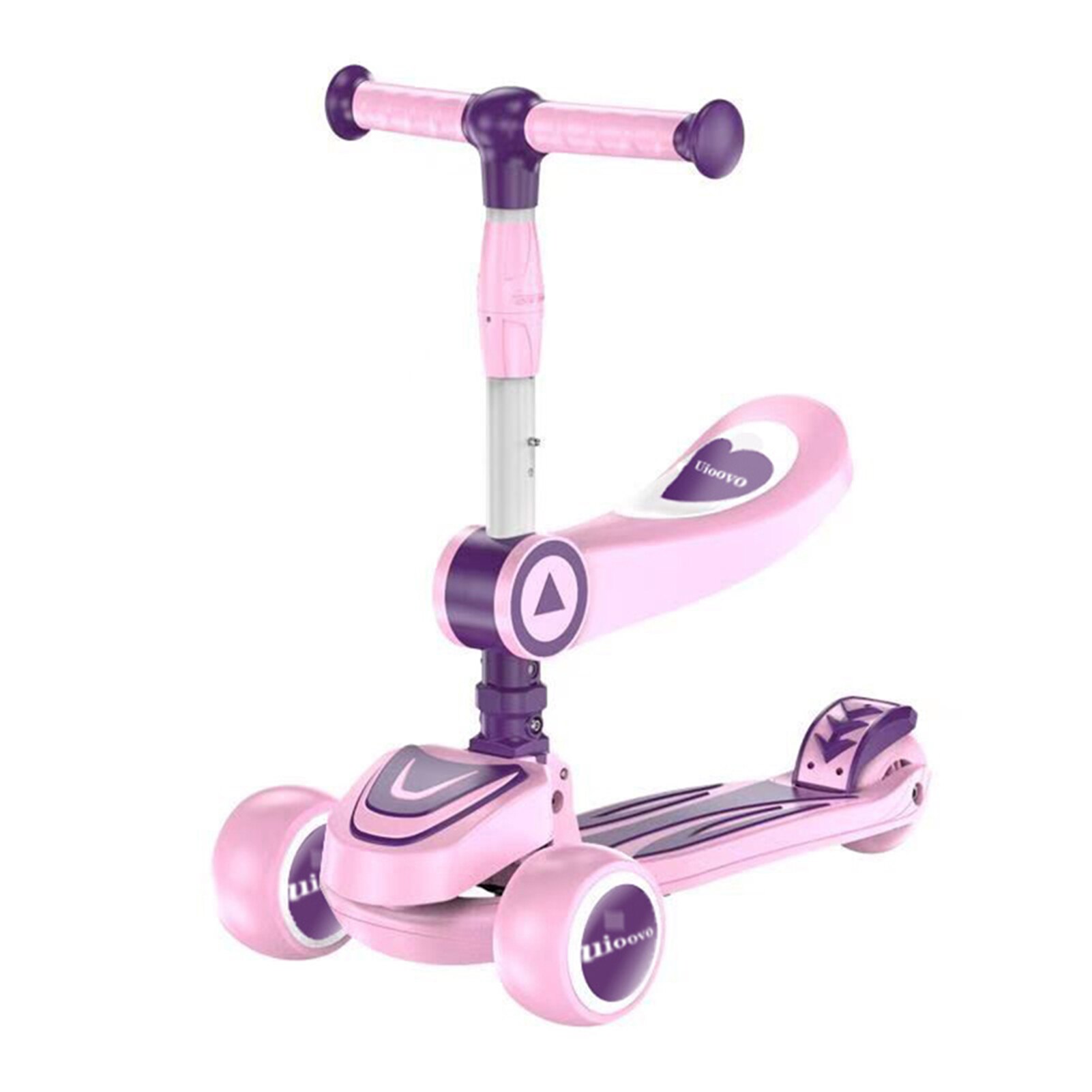 Three Wheeled Scooter 3 in 1 Kick Scooter Sport Scooter With Adjustable Height Seat Handlebar for Kids Toddler Age 1-10