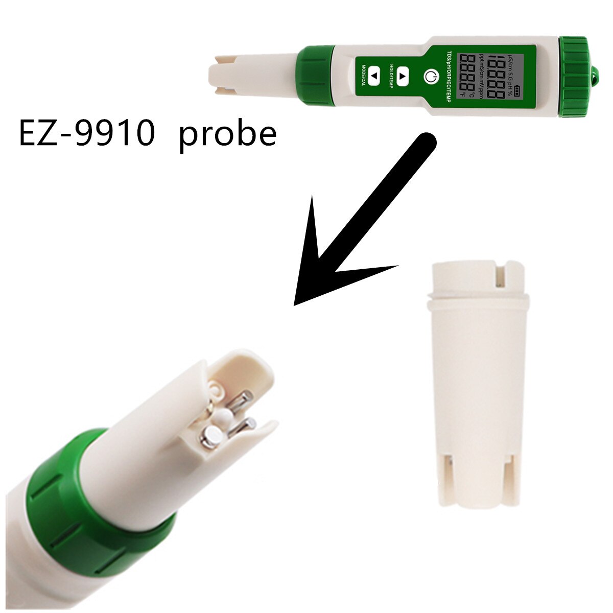 Replacement Glass probe Electrode for digital 7 IN 1/5 IN 1/3 IN 1 tds ec ph ORP temp tester 40% OFF: EZ-9910  probe