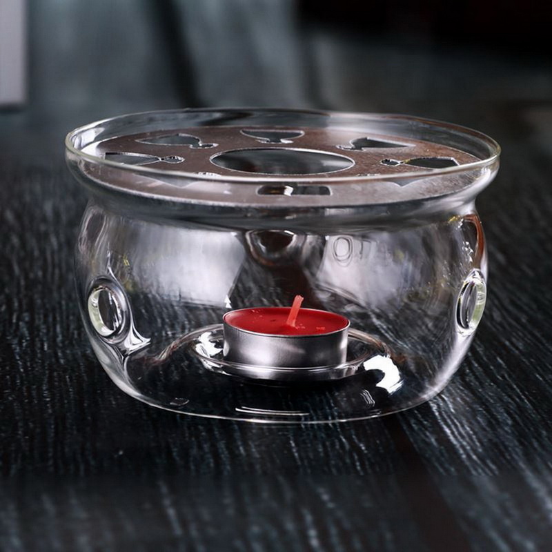 Mini bärbar klar tekanna botten kaffevatten tevärmare ljushållare glas värmebeständig tekanna värmare isoleringsbas