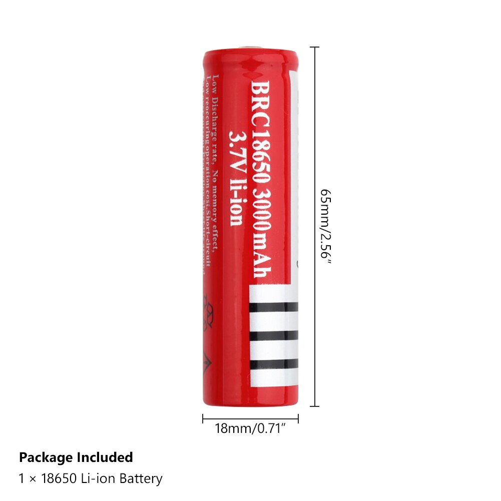 Batterie rechargeable brc 18650 3.7v mah pour cigarette électronique 3000 puissance de décharge élevée, courant élevé
