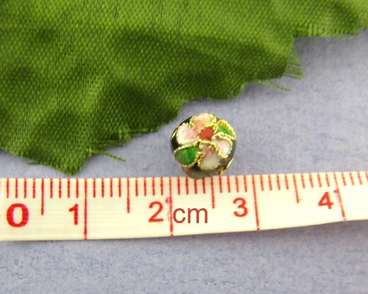 Doreenbeads 50 stuks cloisonné bolvormige losse spacers kralen voor het maken van sieraden, diy armbanden, bloemenkralen in diverse kleuren, 8mm dia.