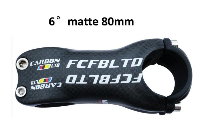 FCFB 3 K Carbon Fiber MTB Fiets Stuurpen 31.8 MM Carbon Racefiets Stuurpen Fietsen Stuur 6/17 Graden 80 90 100 110 120 130 MM: 6 degree 80mm