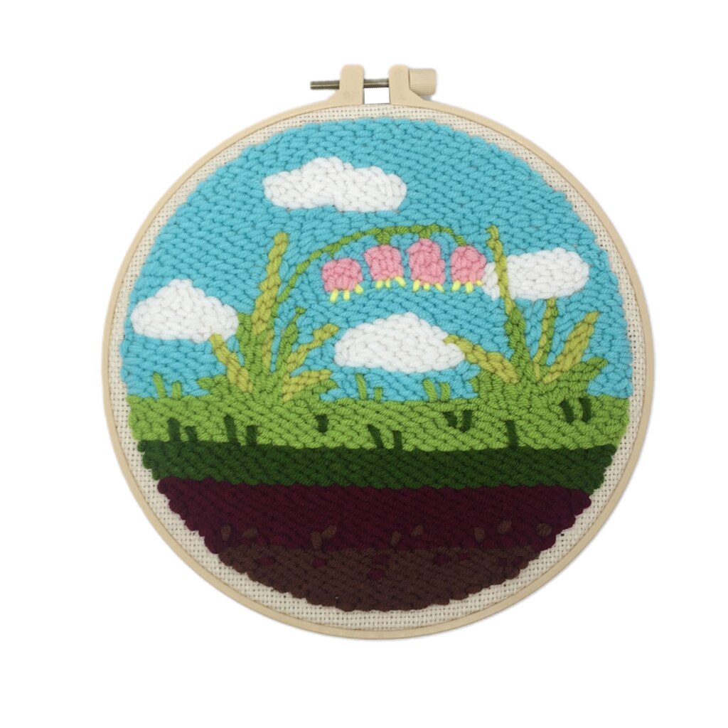 DIY Punch Needle Starter Kits with Basic Tool DIY Needlework - Cartoon Pattern