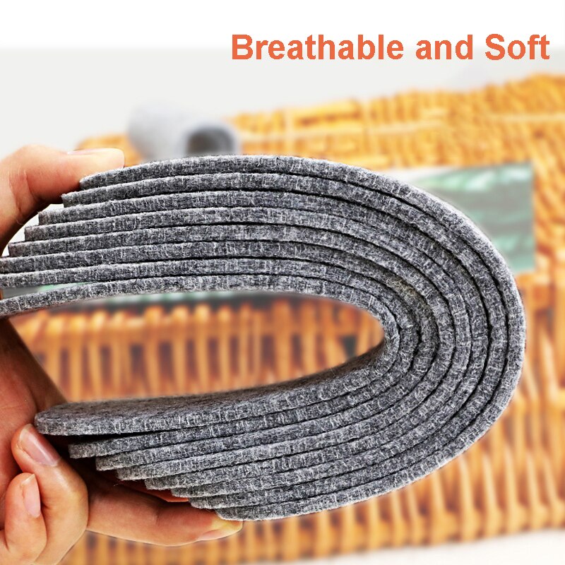 5 Pairs Thermal Wool Felt Insoles Thicken Warm Insole for Men Women Shoes Comfort Breathable Skin-friendly Shoe Inner Sole Pad
