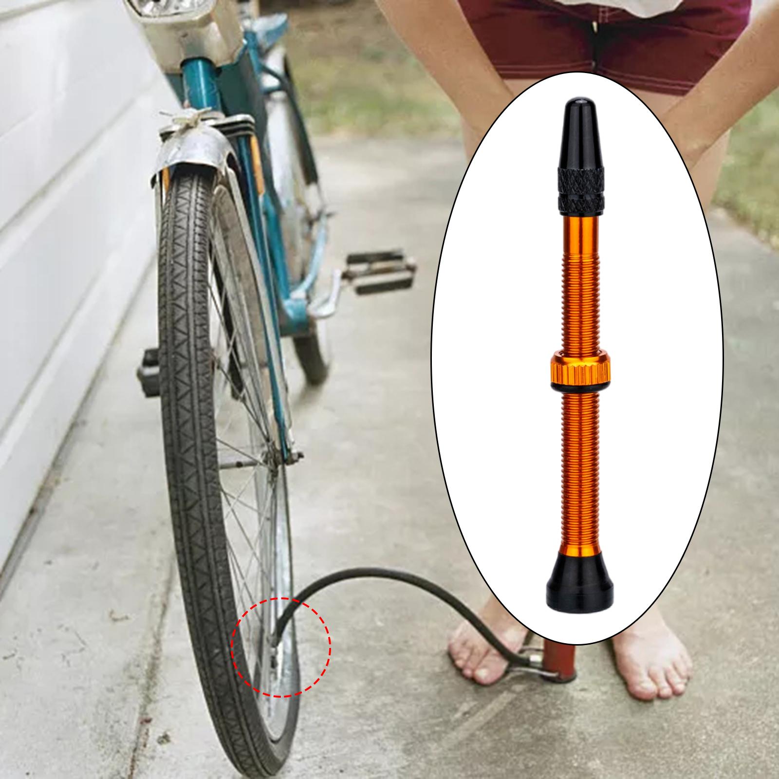 Tubeless Presta Valve Stem, Durable Super Light Alloy Presta Valve Stem for: Orange 60mm
