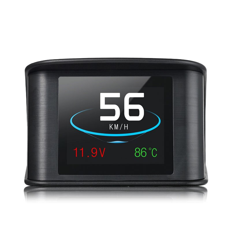 P10 bil hud head up display lcd obd 2 scanner diagnostisk værktøj inden for smart digital speedometer hastighed brændstofforbrug: Mørkegrå