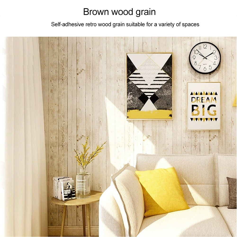 Papel tapiz de madera autoadhesivo, pegatinas de vinilo y pelar de 1.5ftX2 0ft/rollo para pared, color blanco Vintage