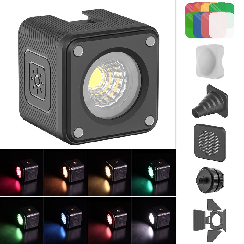 Ulanzi L1Pro Cute Lite IP67 luce Video RGB impermeabile con filtro a colori diffusore Kit luce a LED a nido d&#39;ape per Gopro 10 9 8 DSLR