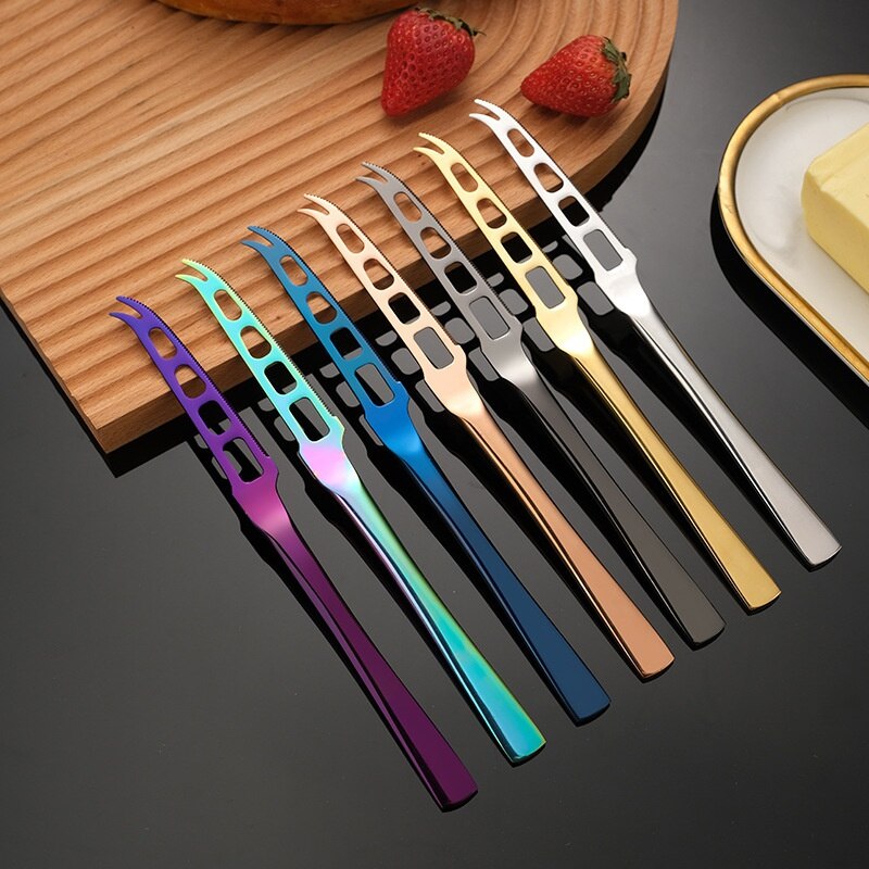 Stainless Steel Butter Knife With Hole Multifunctional Cheese Dessert Jam Knife Cutlery Tool Kitchen Toast Bread Knife