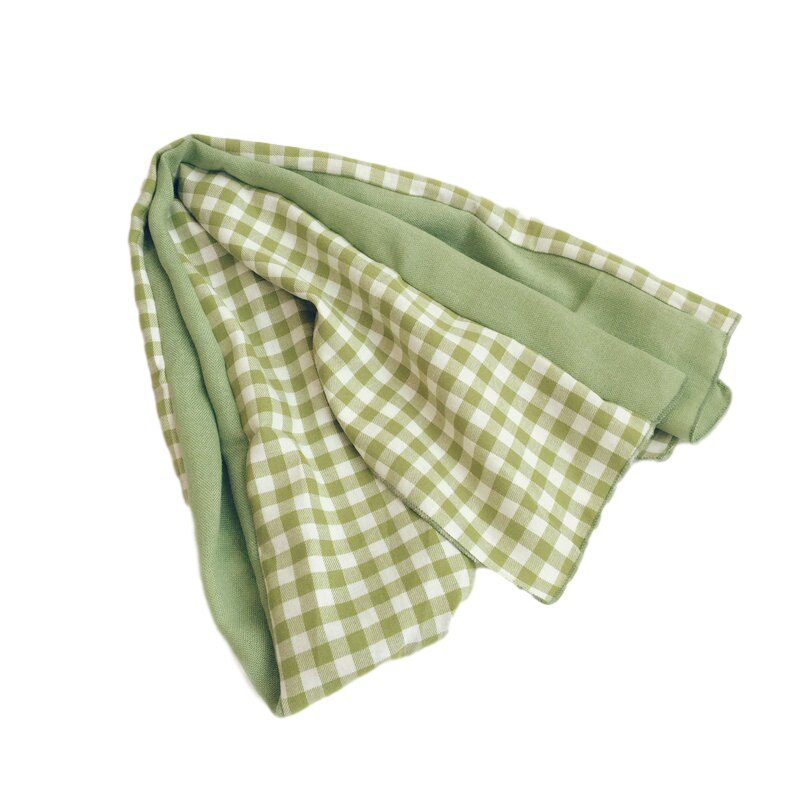 Écharpe à carreaux pour enfants, en coton, pour printemps et automne, pour filles et garçons, accessoires pour bébé: Vert