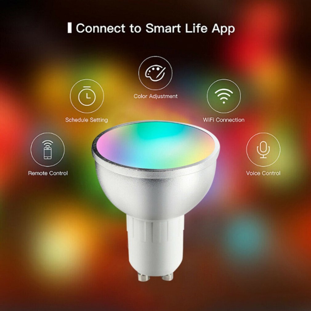 Smart Wifi Spotlight Gu10 VoiceActivated ColorChanging Bulb Light