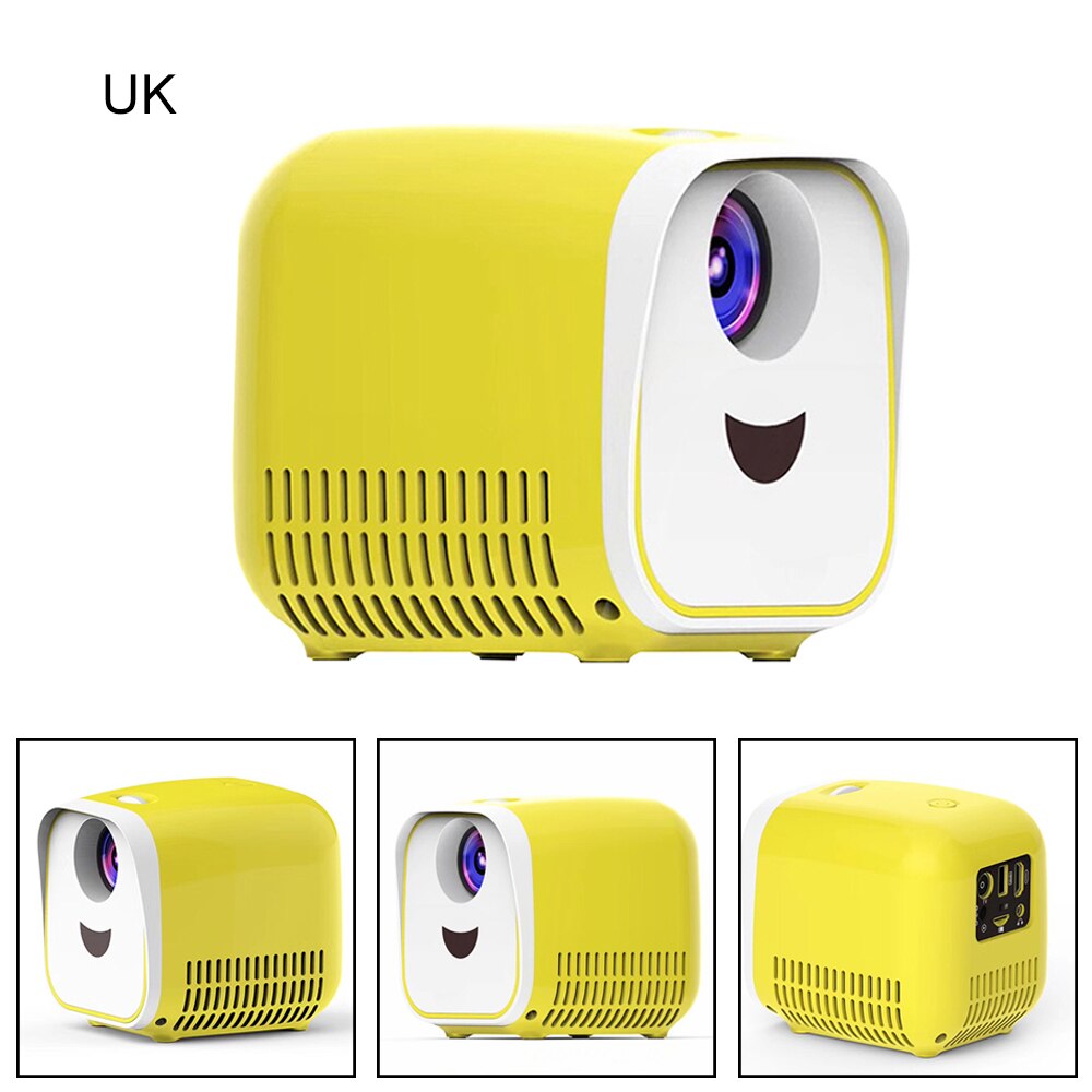 Portable Full Color LED LCD Video Projector Children Videos TV Movie Party Game Entertainment Star Projector Lamp: AYellow UK