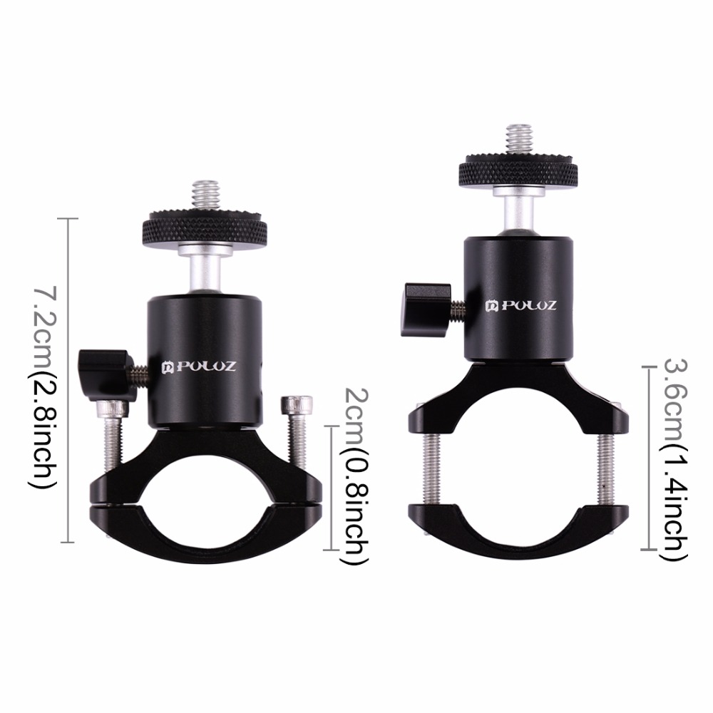 PULUZ Bike Bicycle Aluminum Handlebar Tripod Ball Head Adapter Mount For GoPro HERO 10 Black/7/6/Xiaoyi/DJI OSMO Action Cameras