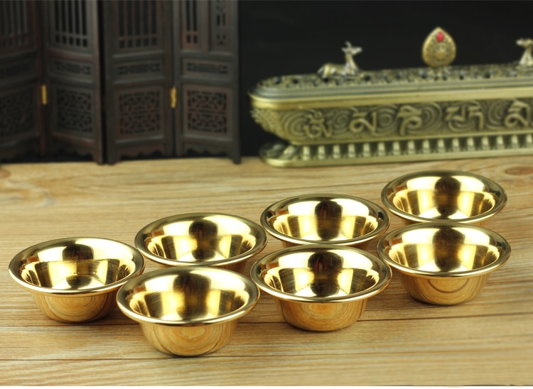 Kleine Water supply cup voor Boeddha puur messing Boeddhistische tempel Tibetaans Boeddhisme heilige water cup kom