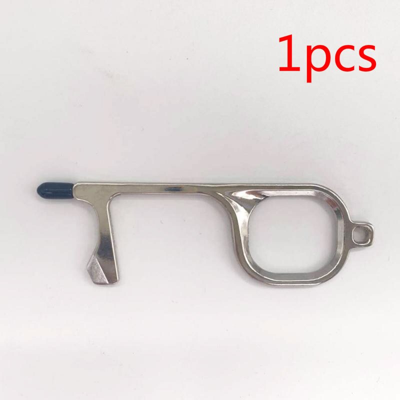 Llavero con herramientas para abrir puertas, abridor de seguridad antitáctil, sin contacto: 01 1pcs