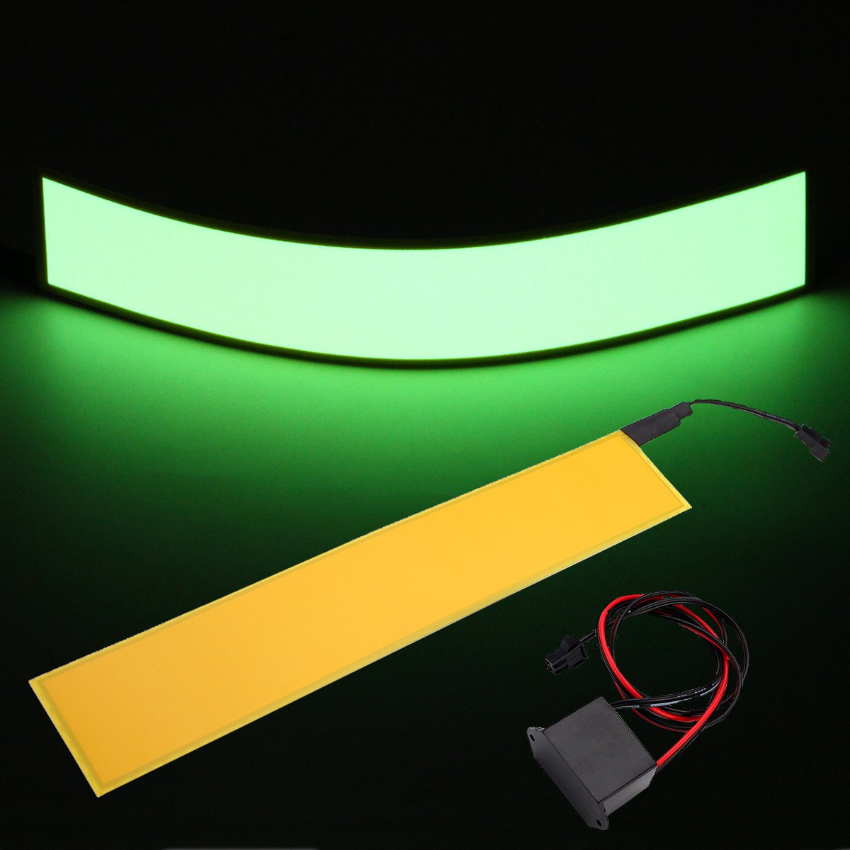 30x5 cm 12 V flexibel EL Licht Tafel Elektrolumineszenz Zurück Licht Streifen Lampe mit Wandler für Heimat Auto Party: Gelb