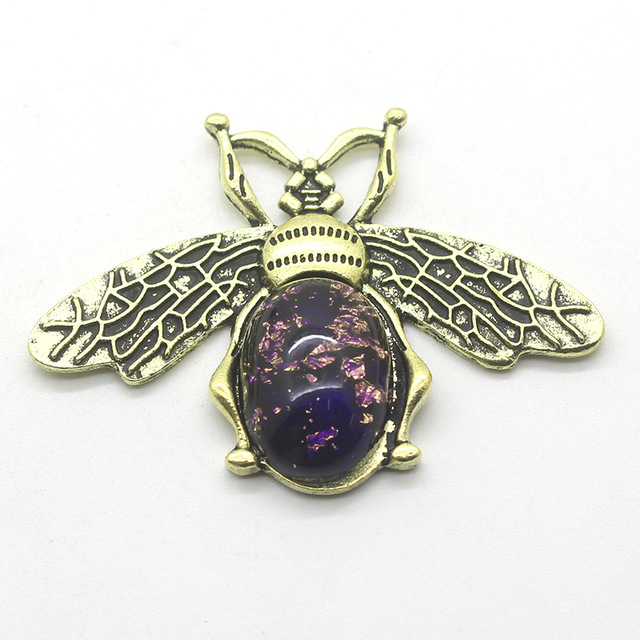 Broche abeille en alliage métallique, 5 pièces, Chic, perle, insecte, vêtements de fête d'anniversaire et de mariage, accessoires bijoux: Cuivre