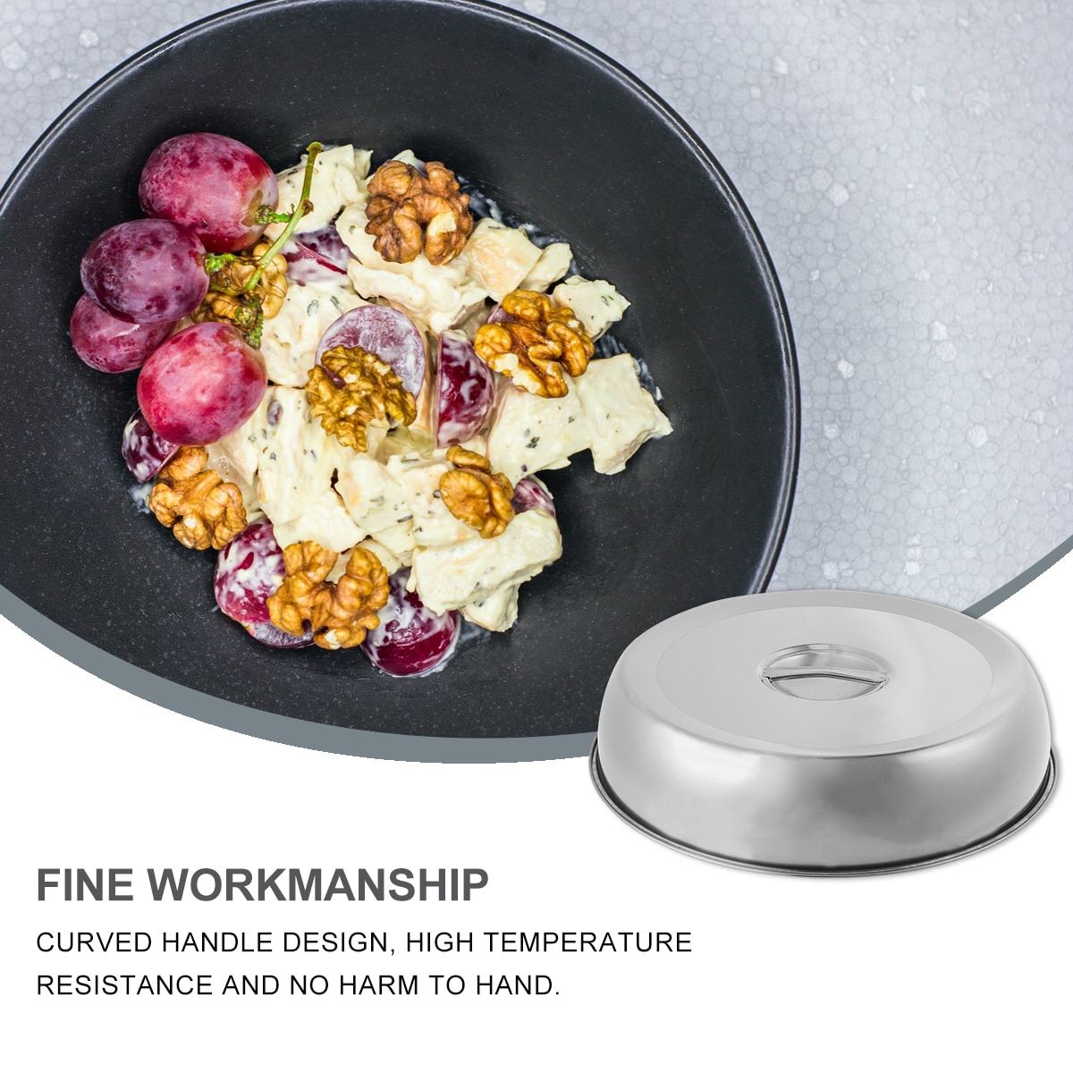 1Pc Stainless Lid Round Lid Universal Lid Pot and Pan Cover with Handle for Flat Top (Silver 24 CM/26 CM)