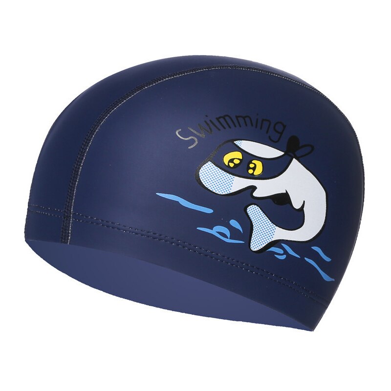Cartoon Swimming Cap Boys Girls Kids Pu Waterproof Water Swimming Caps Kids Swimming Pool Hats Colorful Baby Diving Hat