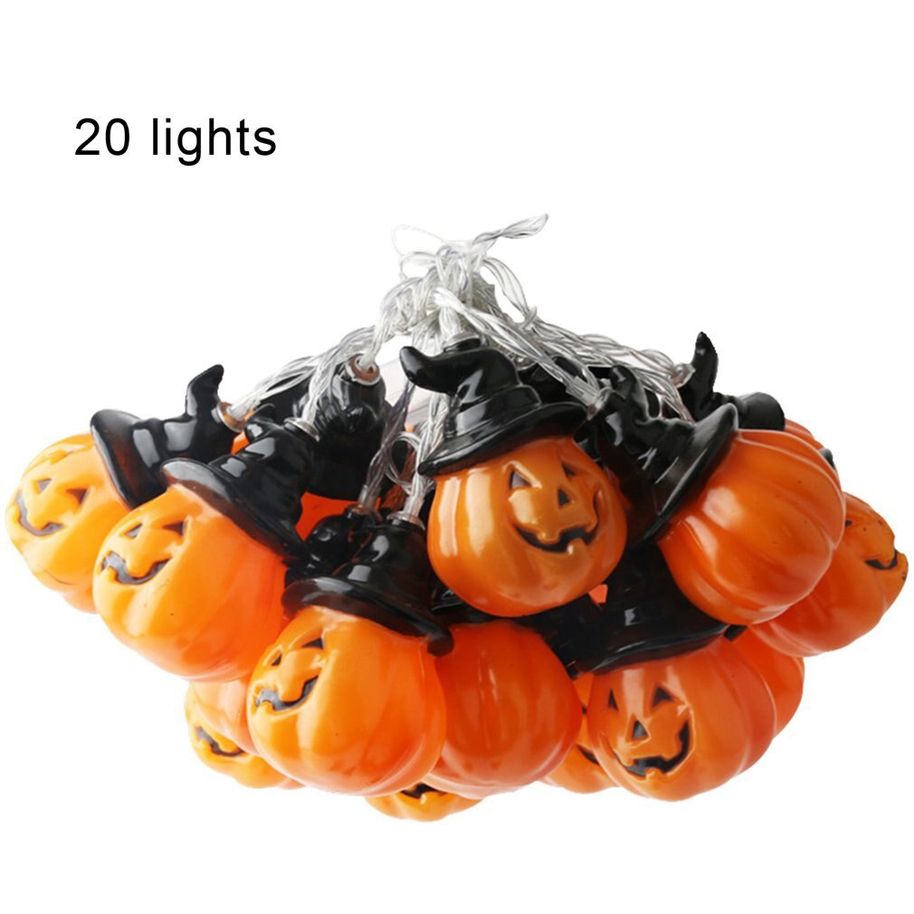 Halloween Pumpkin Lantern String Decorative Lights Bar Ktv Decoration Props Led Glowing Ghost Festival Dress Up Supplies: 20 lights Battery