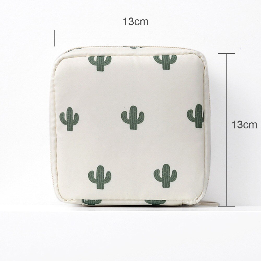 Women Girl Sanitary Pad Pouch Napkin Towel Storage Bag Credit Card Holder Coin Purse Cosmetics Headphone Case Sanitary Pouch: 13cmx13cm d