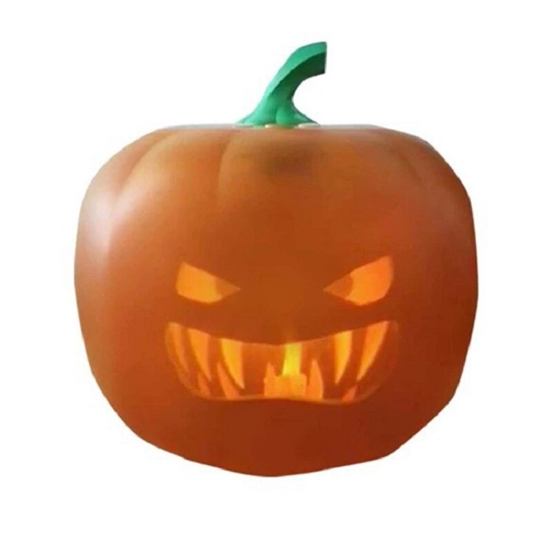 Lampe citrouille d'halloween avec projecteur expression drôle et bizarre parler et chanter