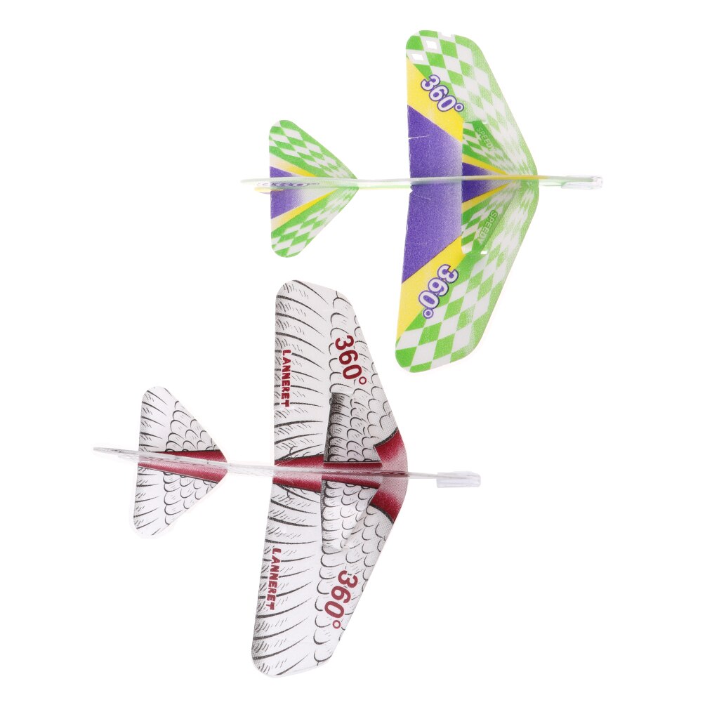 2pcs Foam Throwing 360° Airplane Hand Launch Glider Outdoor Activity Toys