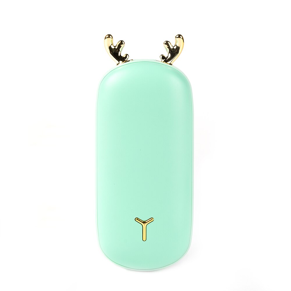 hand warmer digital display double-sided temperature control hand warming heater usb charging pocket warmer: Army Green