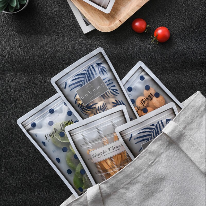 4 sztuk żywności świeżego torba matowy jasne wielokrotnego użytku woreczek hermetyczny silikonowy próżni uszczelniaczem jedzenie owoców mięwięc przechowywania torby na zamek błyskawiczny jedzenie stopień torby z zapięciem