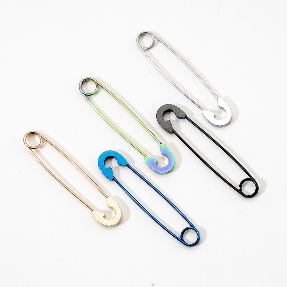 Stainless Steel Punk Pin Earrings Unique Paperclip Safety Steel Stud Earrings Women Man Rock Piercing Ma