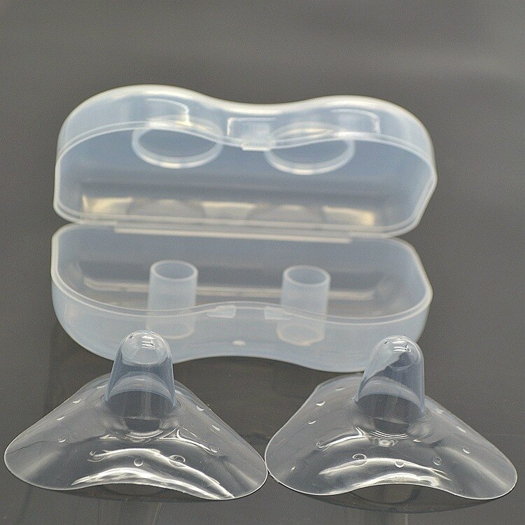 Triangle Silicone Nipple Protective Cover Soft Silicone Nipple Protector Pair with PP Boxed Maternity Protection