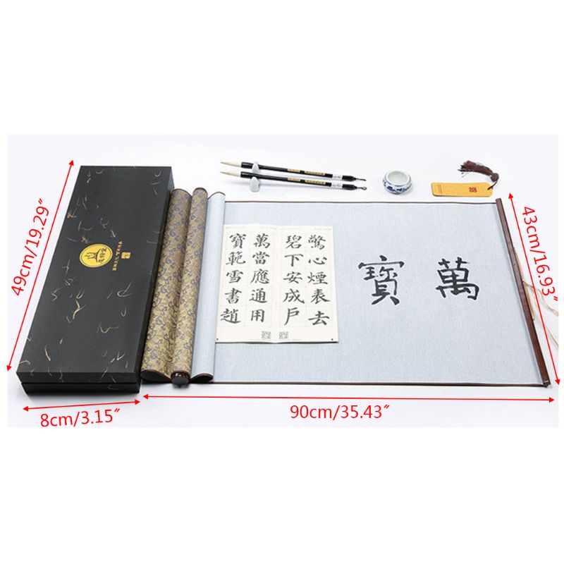 Genanvendelig kinesisk kalligrafi magisk vand skriveklud børste penne copybook sæt