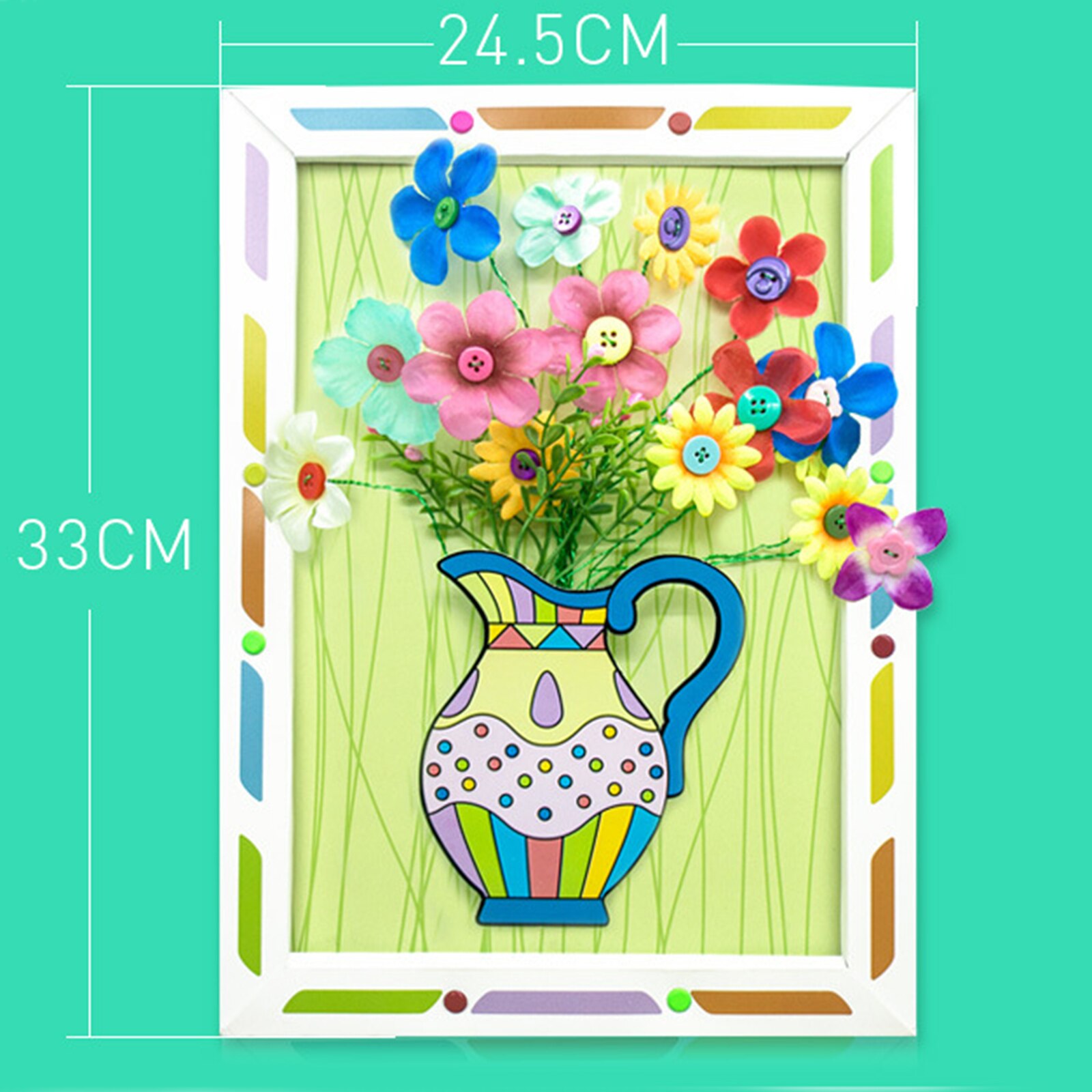 Juego de juguetes de arreglo de flores para niños, manualidades de flores de papel/tela, Kits de marco, juguetes educativos estéticos de aprendizaje, DC