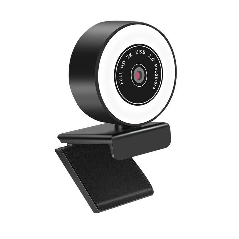 1080P / 2K Hd Usb 2.0 Autofocus Webcam Met Microfoon En Led Ring Licht Voor Desktop / Laptop / Computer Ondersteuning Windows 2000/Xp