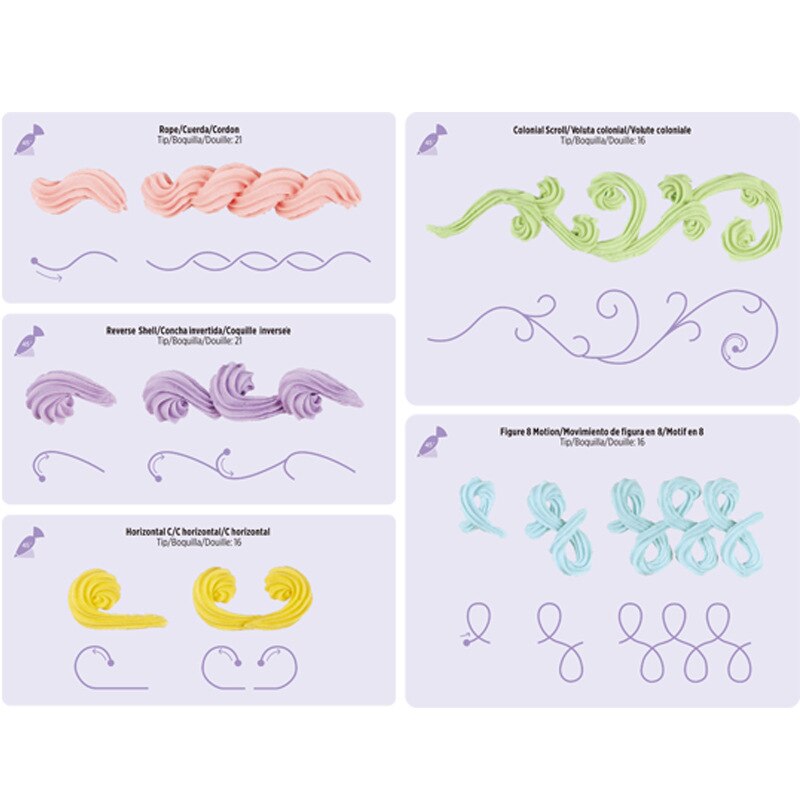 Boquillas para manga pastelera, tablero de dibujos para práctica DIY, plantilla de dibujo de práctica, decoración de papel, plantilla de práctica, moldes para decorar torta