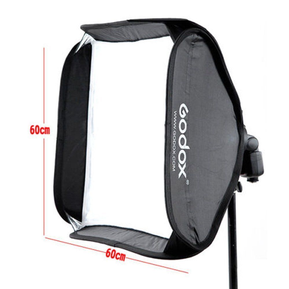 Godox Softbox 60x60 cm diffuseur réflecteur pour Flash Speedlite Photo Studio appareil Photo Flash Fit Bowens Elinchrom