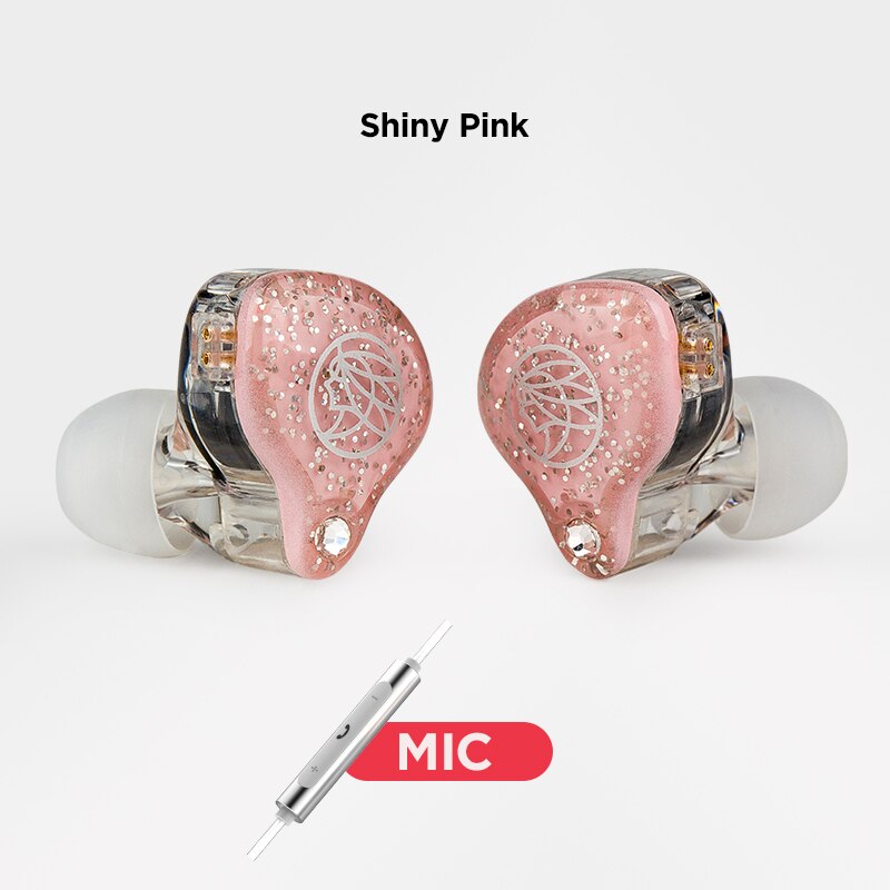 Originale TFZ In DIRETTA 1 In Trasduttore Auricolare Dell'orecchio HIFI Monitor Corsa E Jogging Sport auricolari con microfono 11.4 MILLIMETRI + 2DD Grafene Unità: 008Shiny Pink-MIC