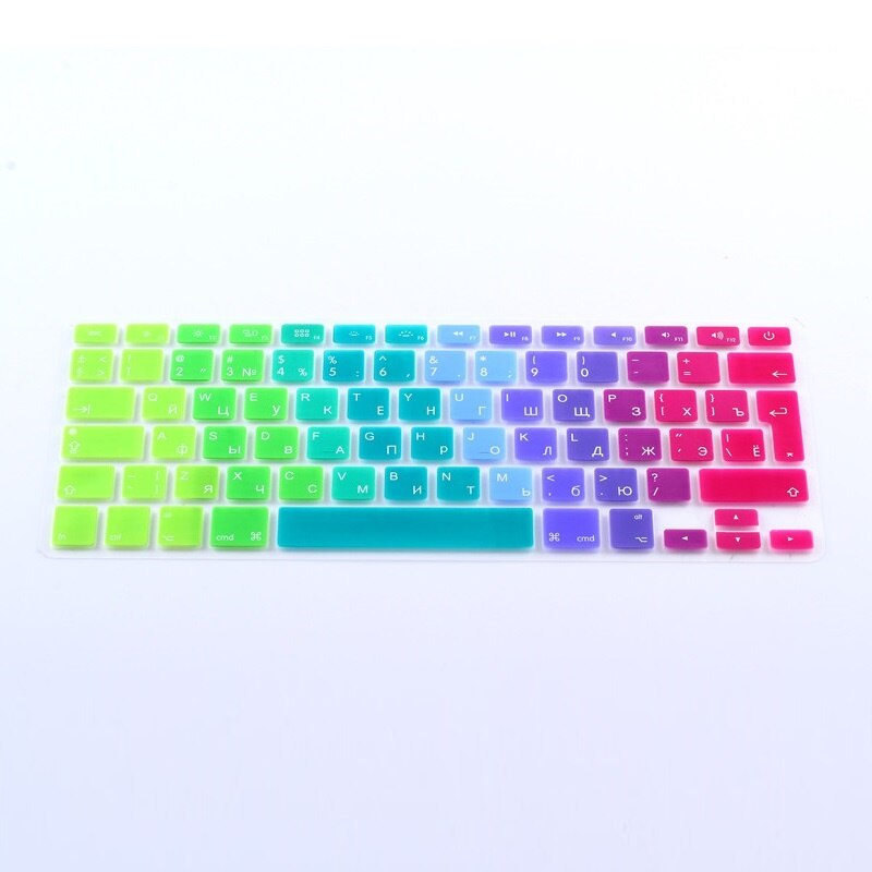 EU Euro US Version RUS Russian Keyboard Cover For Macbook Air Pro Retina 13 15 Rainbow Computer Keyboard Protector