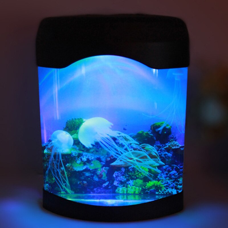 Akvarium natlys lampe førte lys kunstig seajelly tank svømning stemning lampe til hjemmebord indretning