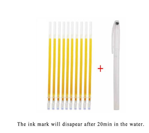 1Set Fabric Markers Pencil Fade Out for Drawing Lines Disappearing Marker Pens PP Multi Purpose DIY Craft Sewing Accessories: yellow water vanish