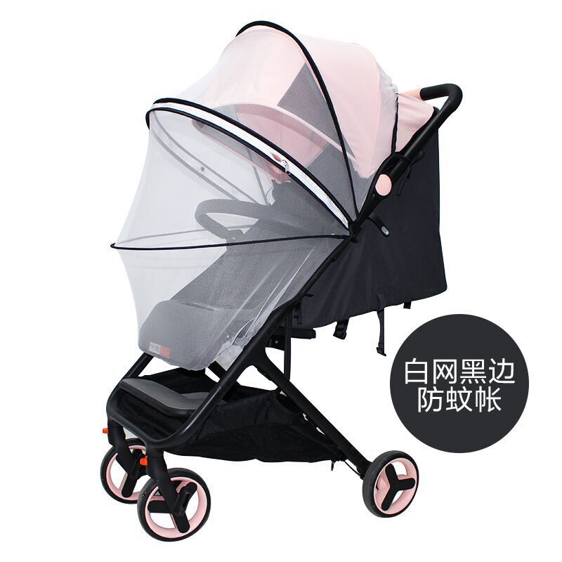 Universele Kinderwagen Klamboe Volledige Cover Zomer Mesh Fly Insect Bescherming Voor Yoyo Yoya Plus Bugaboo Cybex Kinderwagen: White Black