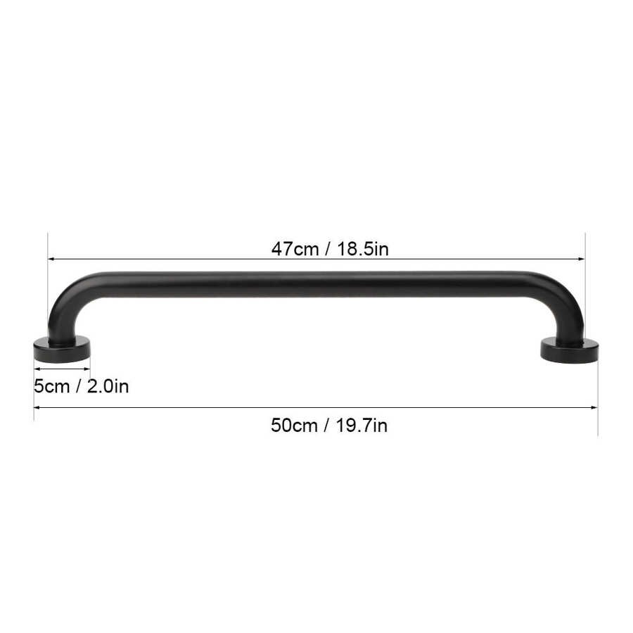 Grab Bar Black Space Aluminum Anti-Skid Bathtub Handle Handrail Safety Grab Bar Bathroom Supply 50cm Bathroom Accessory