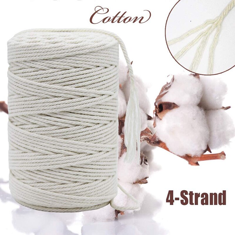 2mm3mm 4Mm 5Mm 6Mm 8Mm Macrame Touw Twisted String Katoenen Koord Voor Handgemaakte Natuurlijke Beige Touw diy Thuis Bruiloft Accessoires Cadeau