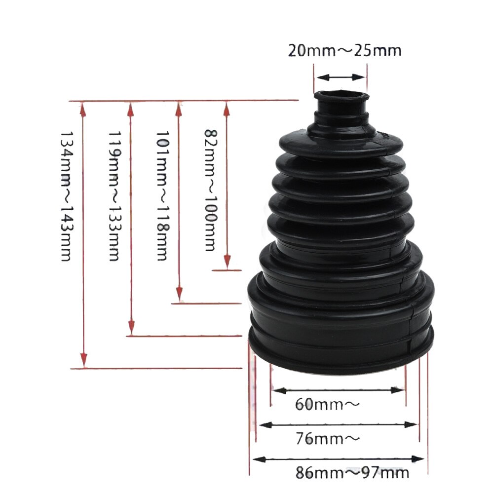 Speed Dust Cover Kit Clamp Silicone CV Boot Ball Round Rubber 140mm x 86mm Constant Universal CV joint boot Car Accessories
